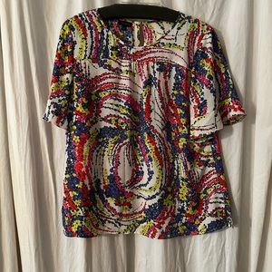 Talbots ss floral blouse